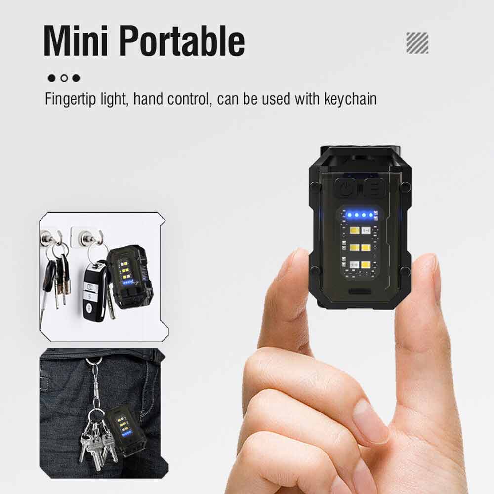 Mini Super Bright Flashlight Keychain Light Pocket Torch LED Rechargeable Lights