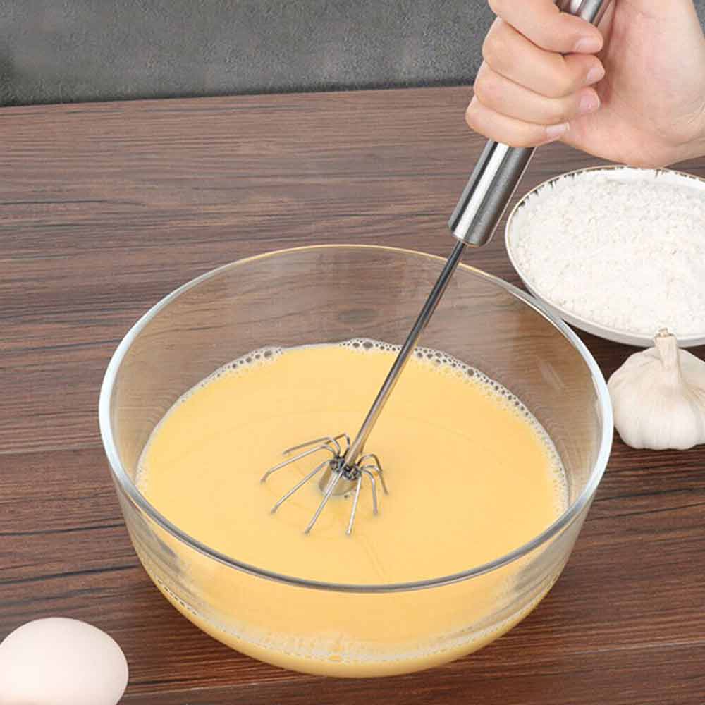 Semi Automatic Stainless Whisks Hand Push Egg Beater Milk Whip Mixer Easy Whisk