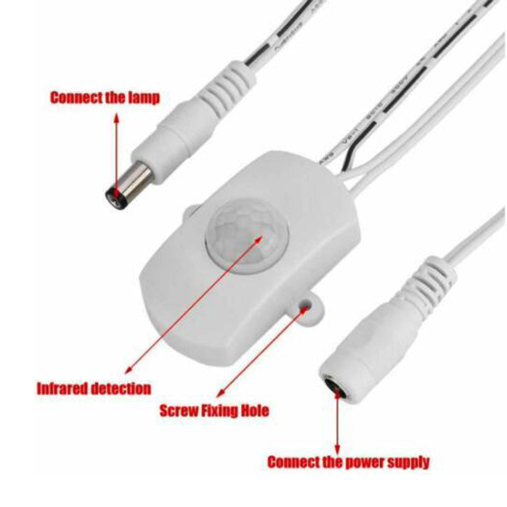 PIR MOTION SENSOR DETECTOR ACTIVATED ON OFF SWITCH LED STRIP LIGHT BAR CAMPING