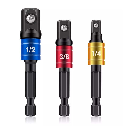 1/2" 1/4" 3/8"Impact Extension 3X Socket Adaptor Set Driver Hex Shank Drill Bits