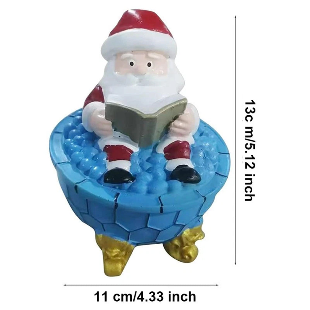 Christmas Santa Bubble Bath Lamp, Cute Santa Reading Books USB LED Lamp Decor