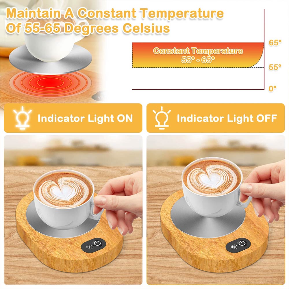 USB Heating Coaster Warmer Smart Electric Milk Coffee Tea Mug Cup Heater Pad(9X9CM)