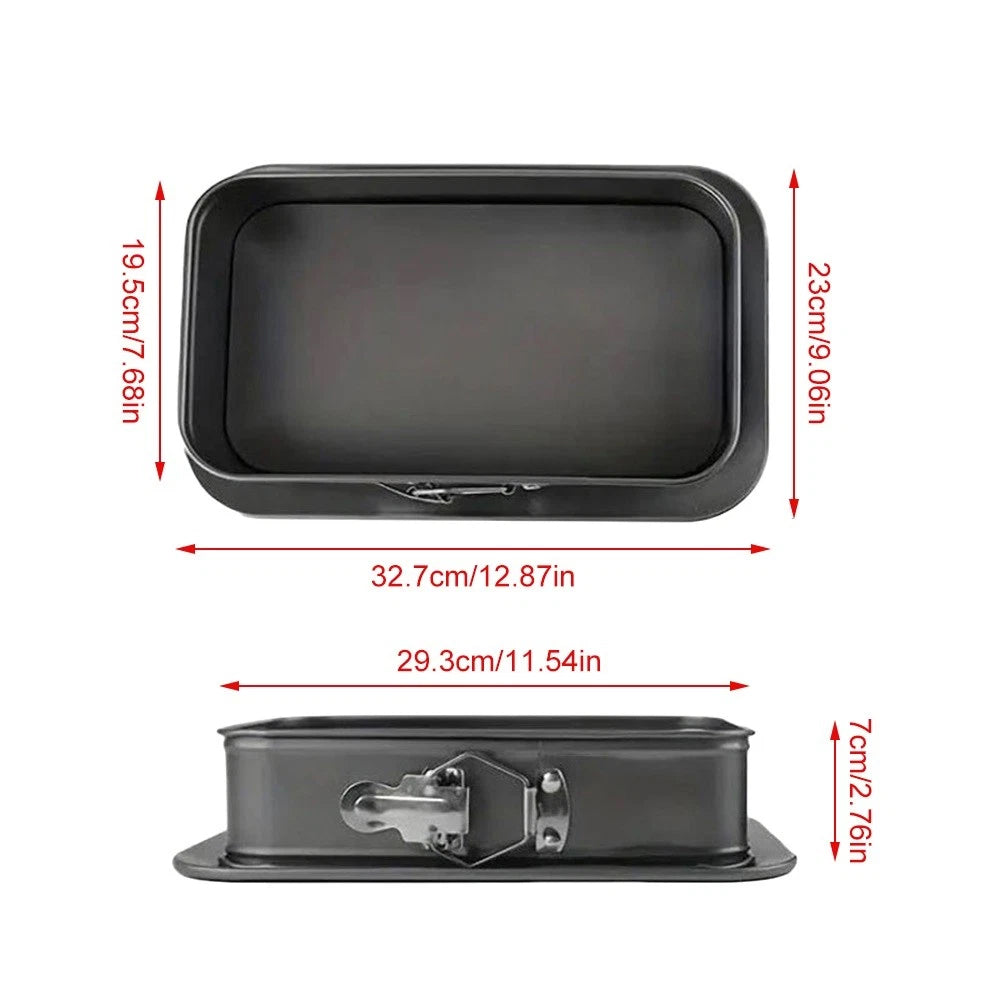 28CM Cake Tin Rectangular Non Stick Spring Form Baking Bake Tray Bakeware