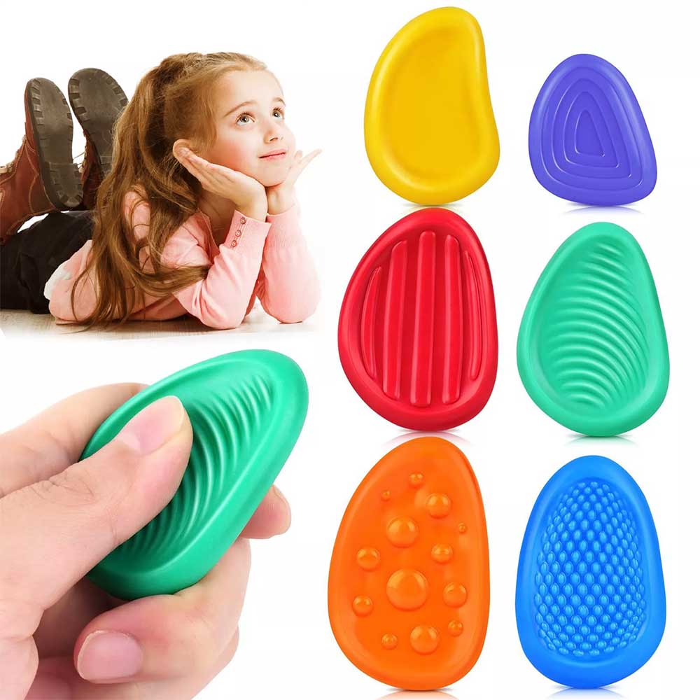 6PCS Soft Worry Stone Fidget Toy Autism Kid Calming Sensory Stone Stress Relief