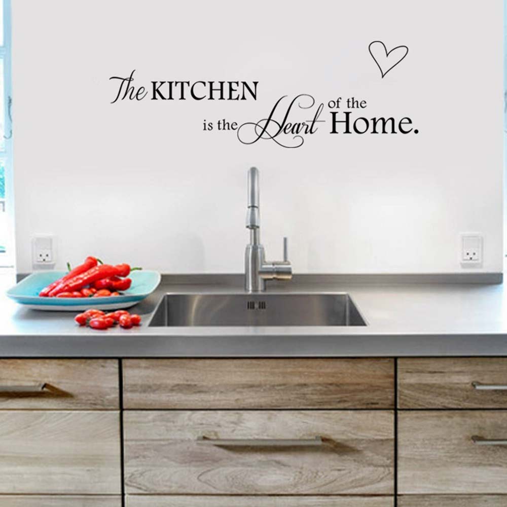 2PCS "The Kitchen Is The Heart of The Home" Vinyl Wall Stickers – 60cm Kitchen Decor