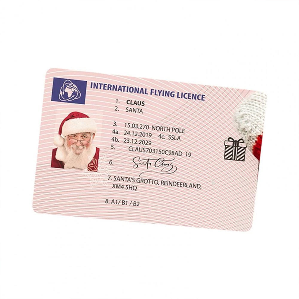 10Pcs Novelty Santa Claus International Driver's License - Fun Christmas Gift