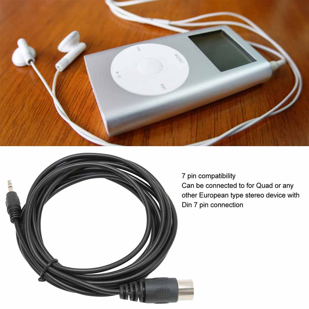 7-Pin DIN MIDI Male to 3.5mm Male Cable – Stereo HiFi Replacement Cable, 1.5m