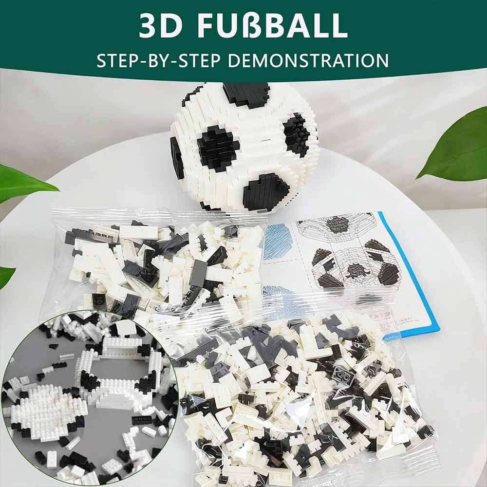 9.5cm Football Building Blocks – 850-Piece Soccer Model Set, Creative & Educational