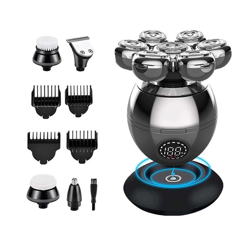 7-in-1 Men's Electric Shaver & Grooming Kit - 7D Rotating Head for Bald Head, Beard, Hair & Facial Care