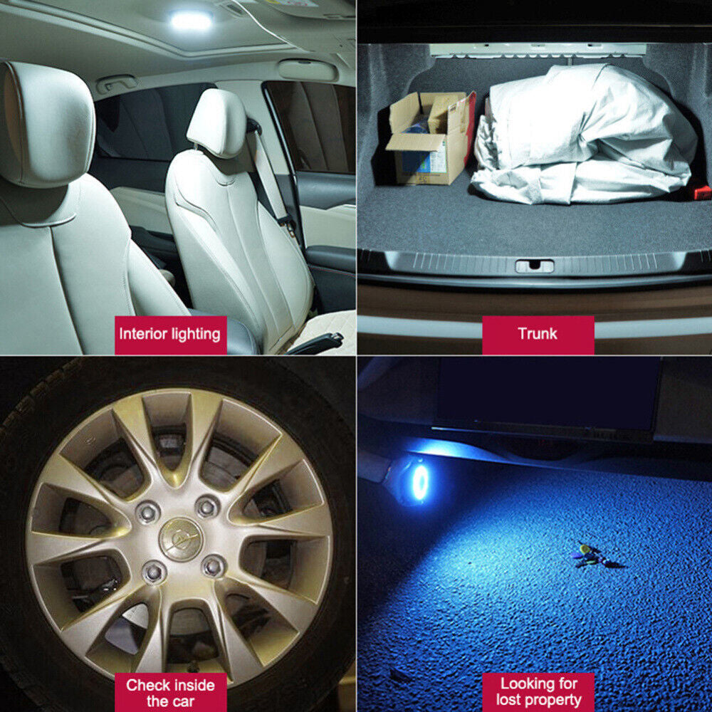 USB Rechargeable Car Interior LED Dome Roof Ceiling Light Reading Lamp Magnetic