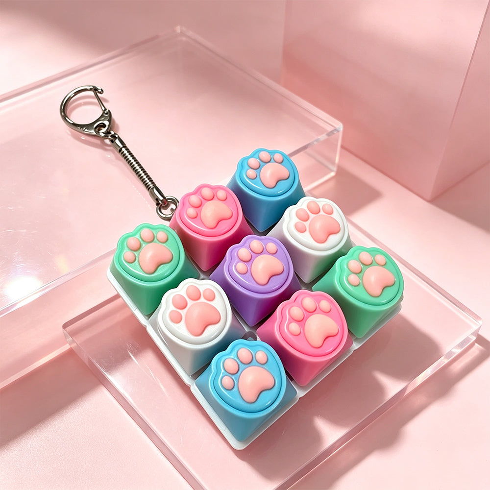 9-Key Keyboard Clicker Toy – Clicky Fidget Keychain for Stress Relief & Focus