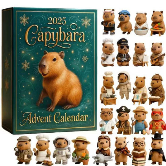 Capybara Countdown to Christmas 2025 - 2D Acrylic Advent Calendar with 24 Ornaments