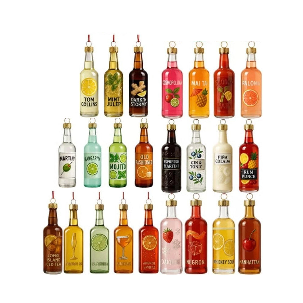 2025 Cocktail Advent Calendar - 24-Day Christmas Countdown with 2D Acrylic Design