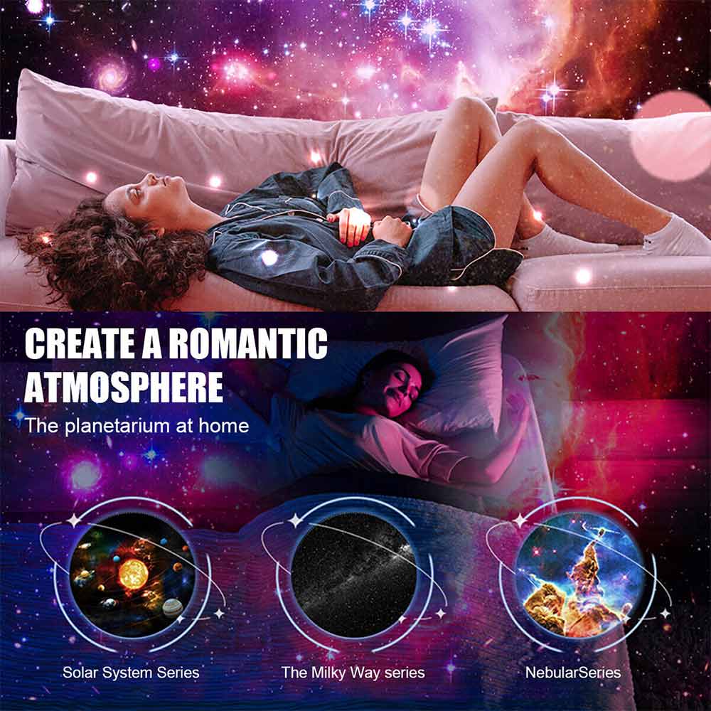 12in1 Planetarium Galaxy Starry Sky Projector Night Light Rotating Star LED Lamp