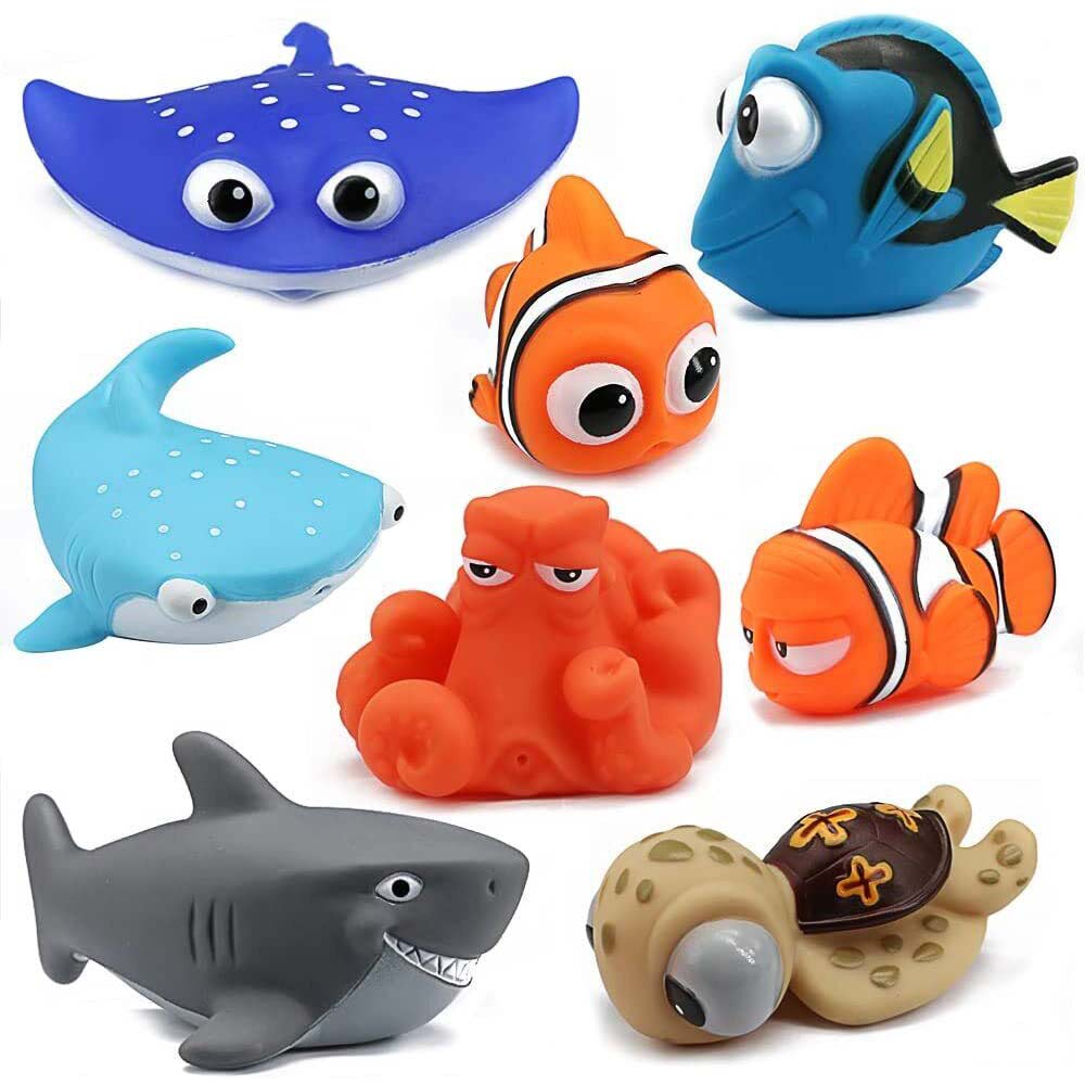 8PCS Sea Animal Bath Toys – Floating Squirt Toy Set for Bathtub Fun