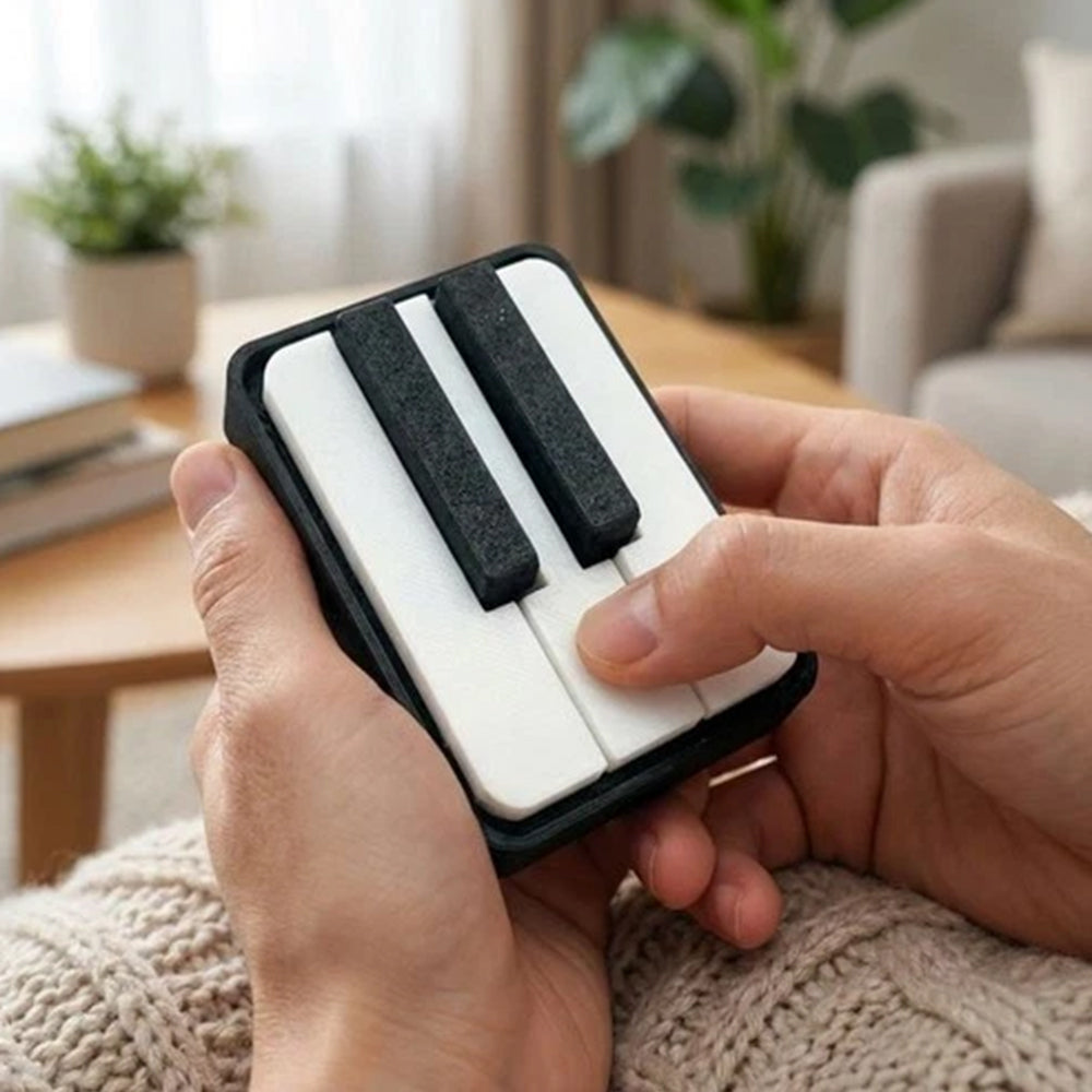 Piano Stress Clicker Keychain – 3D Printed Novelty Keyboard Fidget Toy