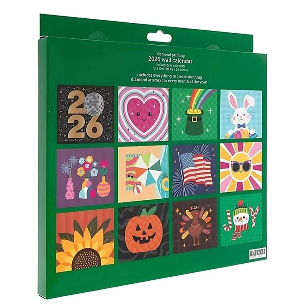 2026 DIY Diamond Painting Wall Calendar Kit – 12-Month Sparkling Art Calendar