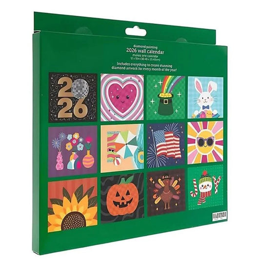 2026 DIY Diamond Painting Wall Calendar Kit – 12-Month Sparkling Art Calendar