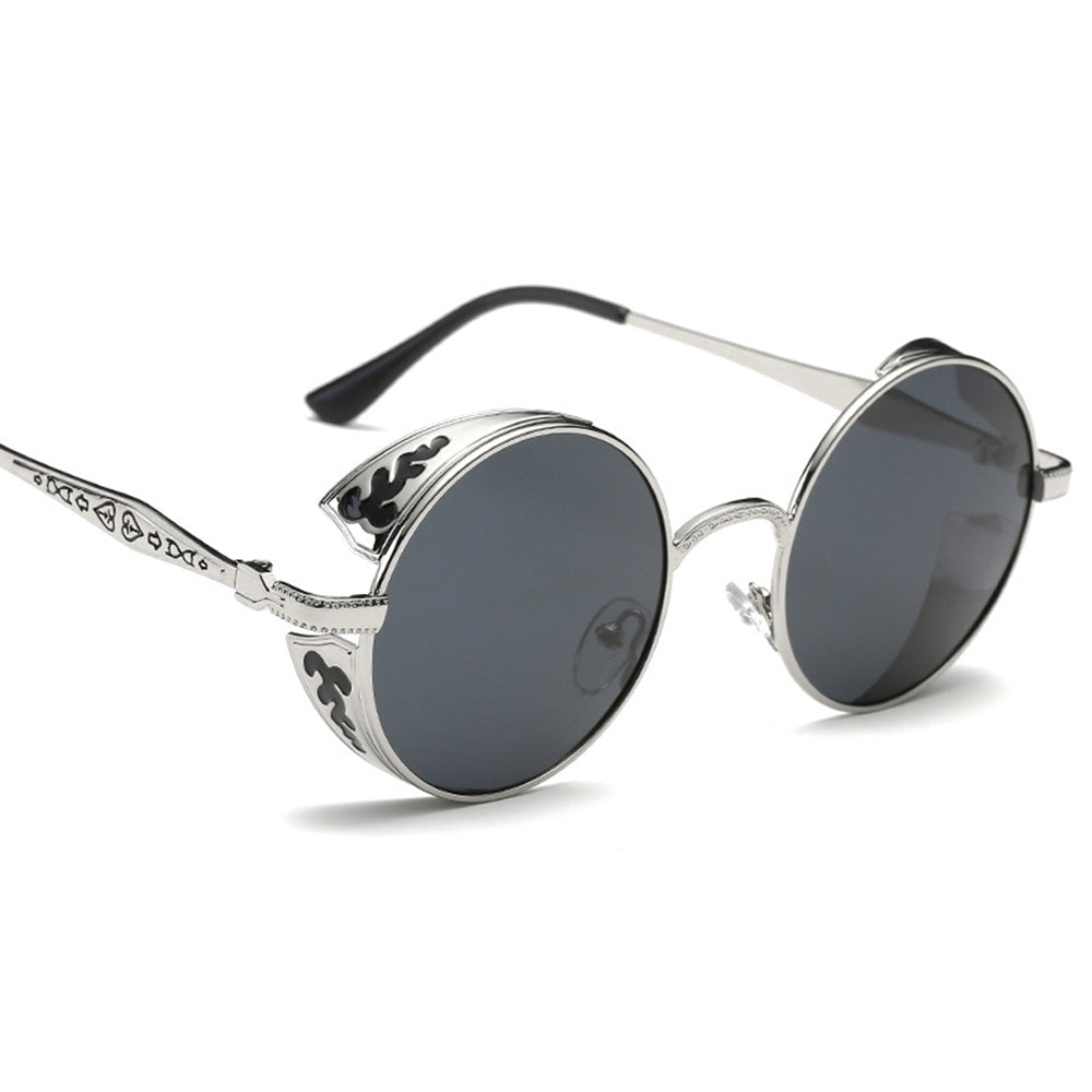 Steampunk Polarized Sunglasses Men Women UV400 Driving Retro Round Glasses
