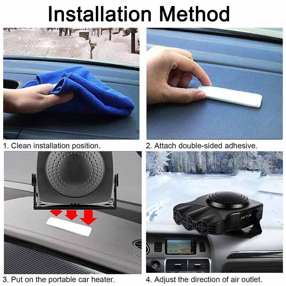 Portable Electric Car Heater DC 12V 150W Heating Fan Defogger Defroster Demister