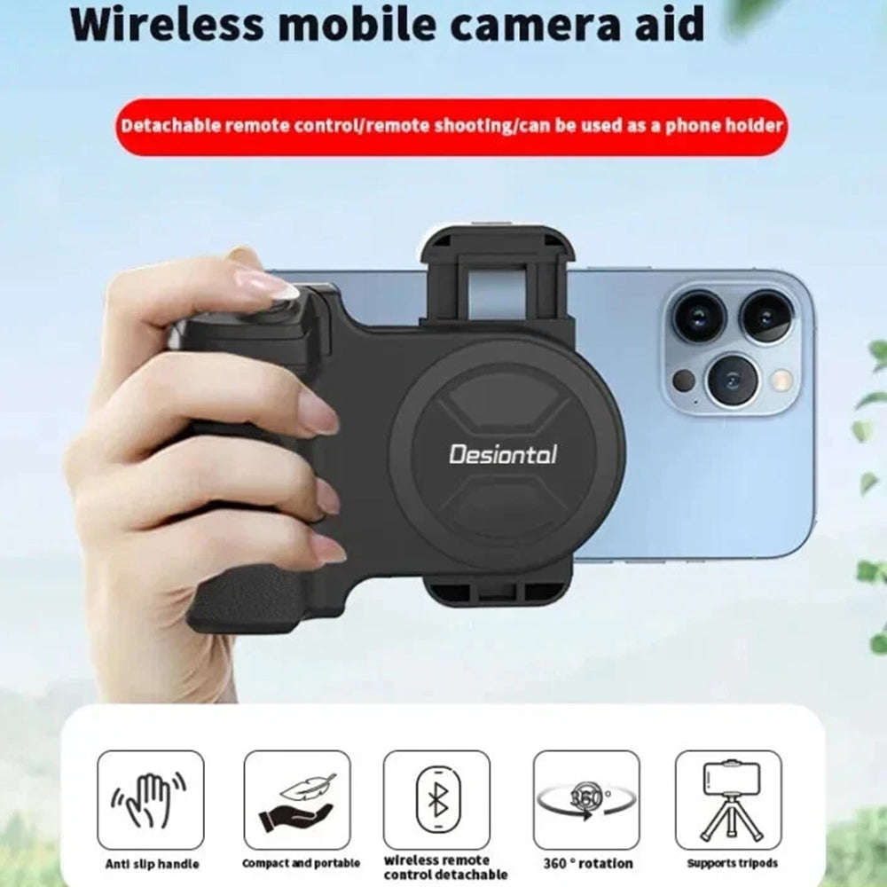 Smartphone Camera Grip – Bluetooth Shutter Selfie Stabilizer Handle for Phones
