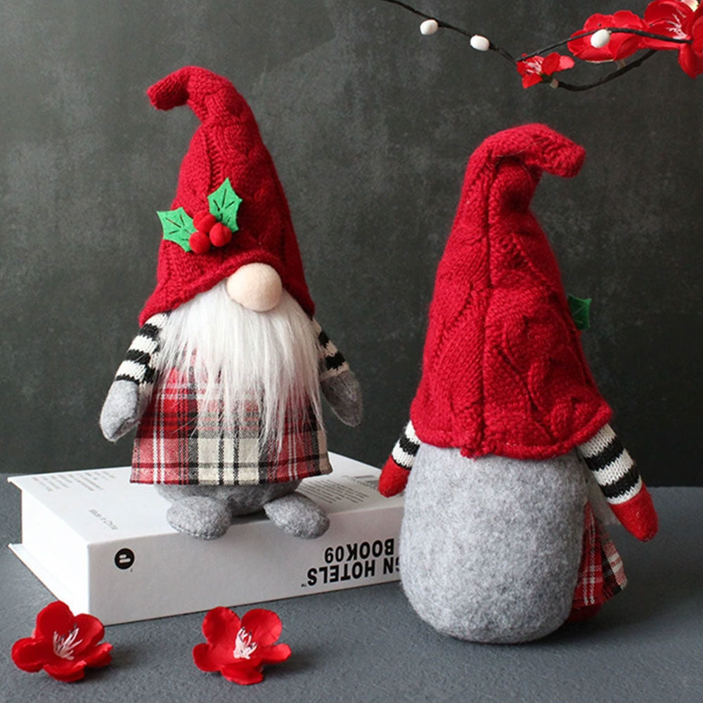 2-Pack Christmas Plush Doll Gnome – Xmas Dwarf Gonk Elf Home Decoration Ornament