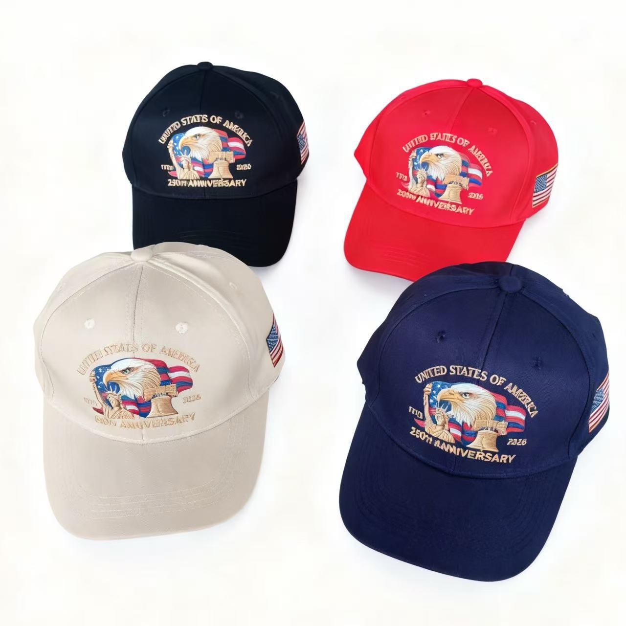 USA 250th Anniversary Baseball Cap - Patriotic 3D Print Hat 1776-2026