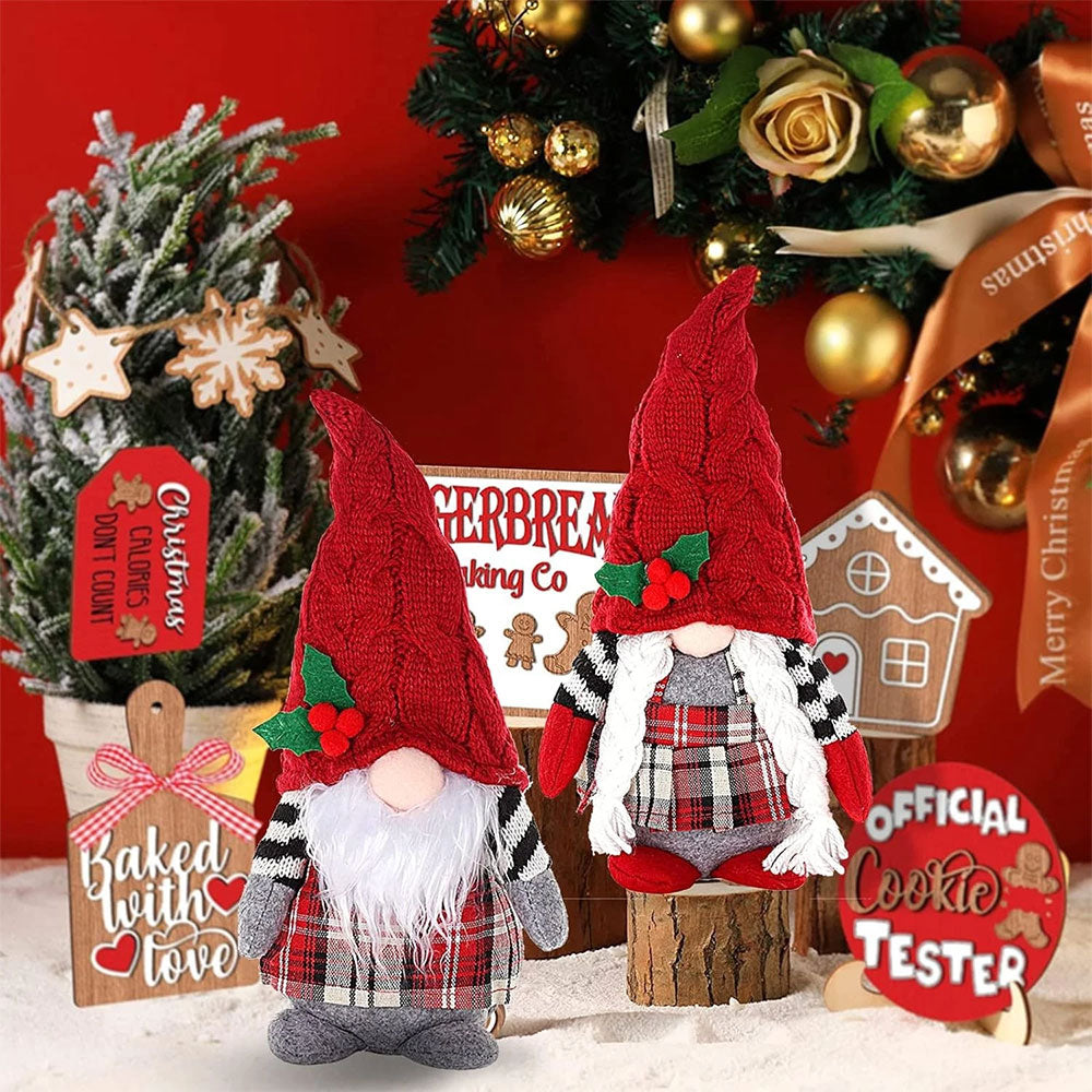 2-Pack Christmas Plush Doll Gnome – Xmas Dwarf Gonk Elf Home Decoration Ornament