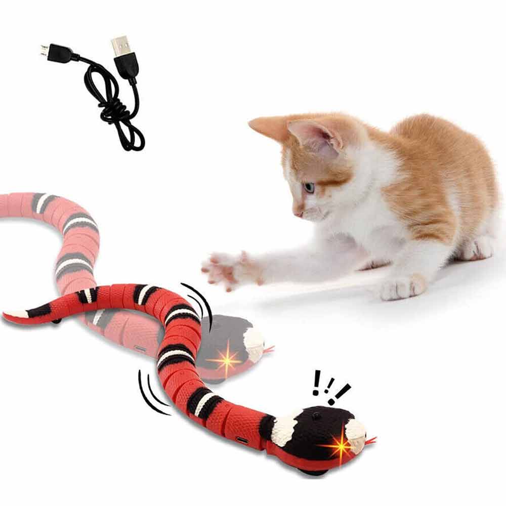 Smart Sensing Snake Toys Pet Cat Toy Cats USB Charging Electron Interactive Toy