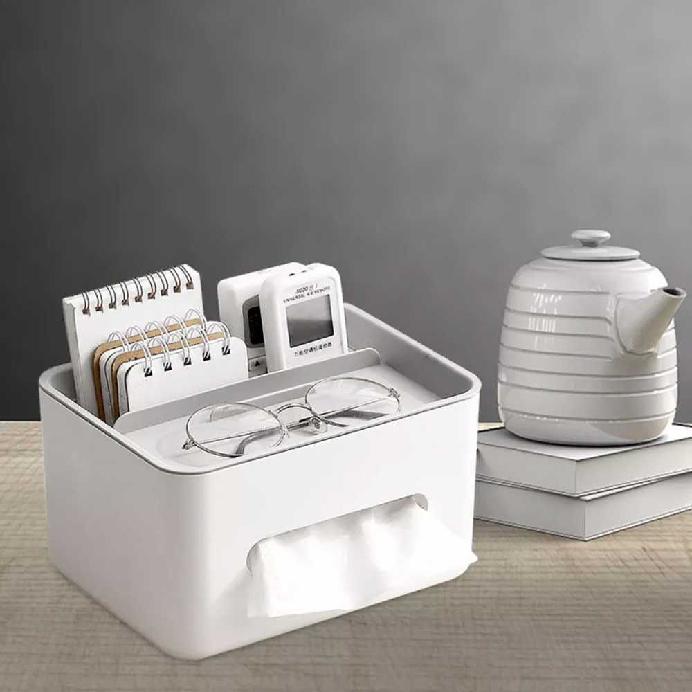 Rectangular Tissue Box Multifunctional Tissue Box Napkin Holder for Living Room