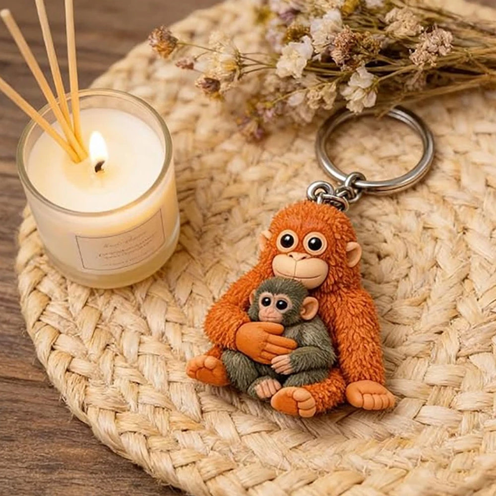 The Monkey Keychain - 3D Printed Holding Plush Toy Hanging Keychain