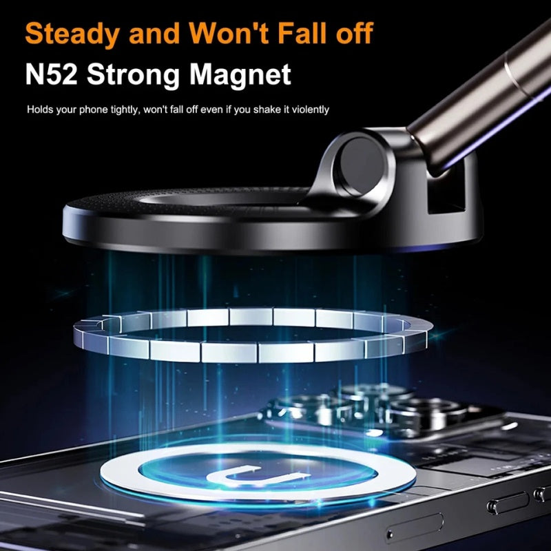 Magnetic Vacuum Suction Car Phone Holder – 360° Rotation, Dashboard & Windshield Mount with Strong Magnetic Grip