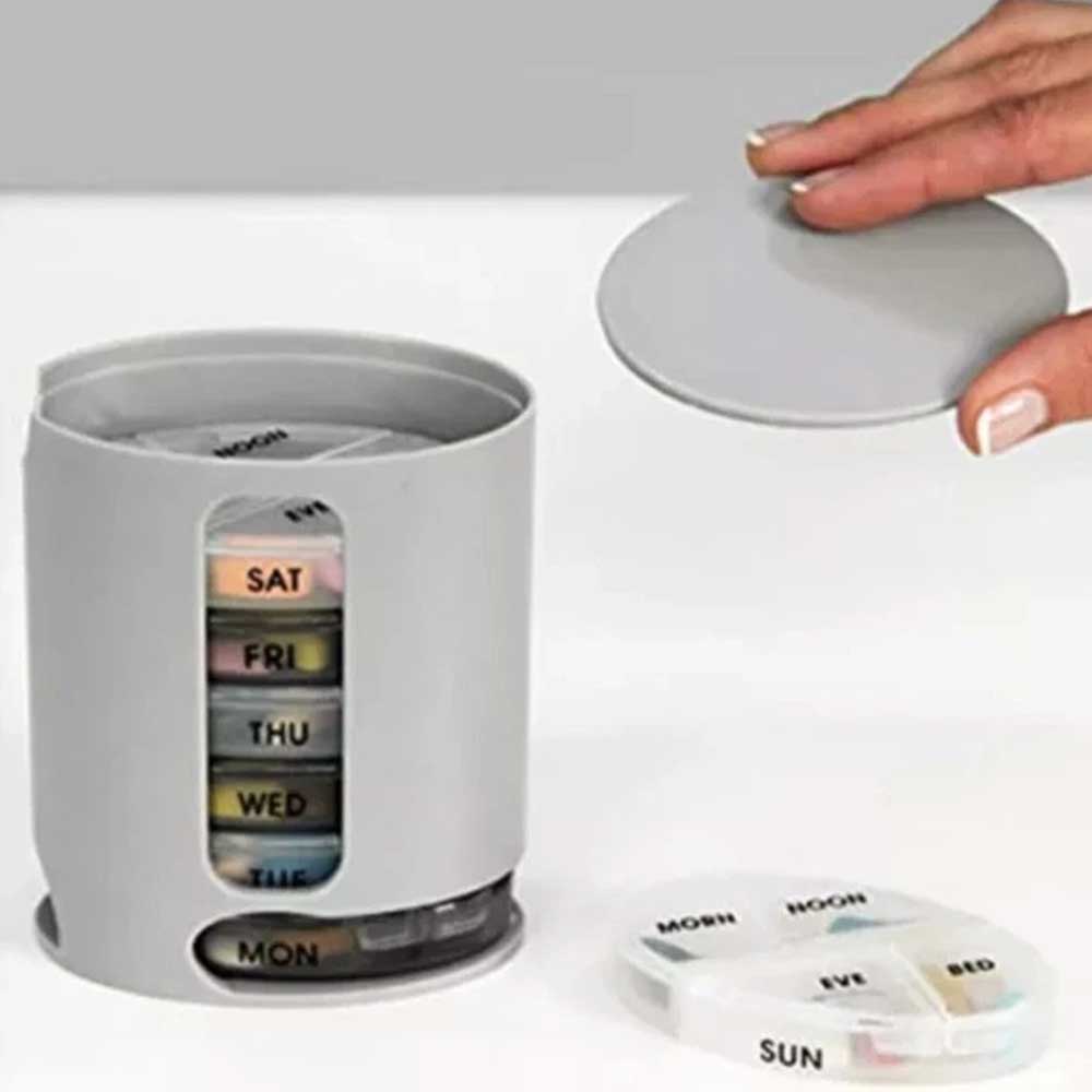 7-Day Pill Organizer with 28 Compartments, Weekly Daily Medicine Reminder Box for Pill/Vitamin/Tablet Storage