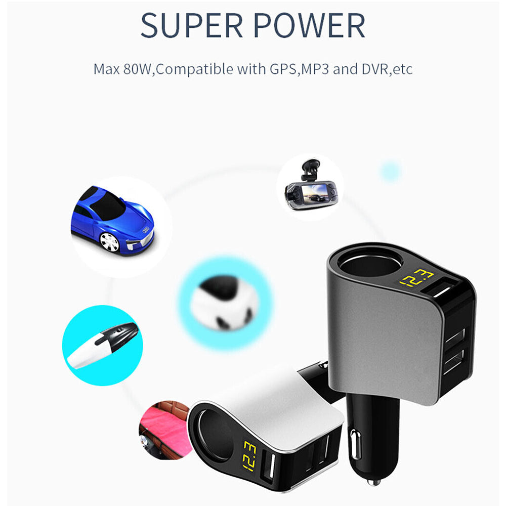 Dual USB Car Charger Fast Charge 3.1A Cigarette Lighter Socket Adapter Universal