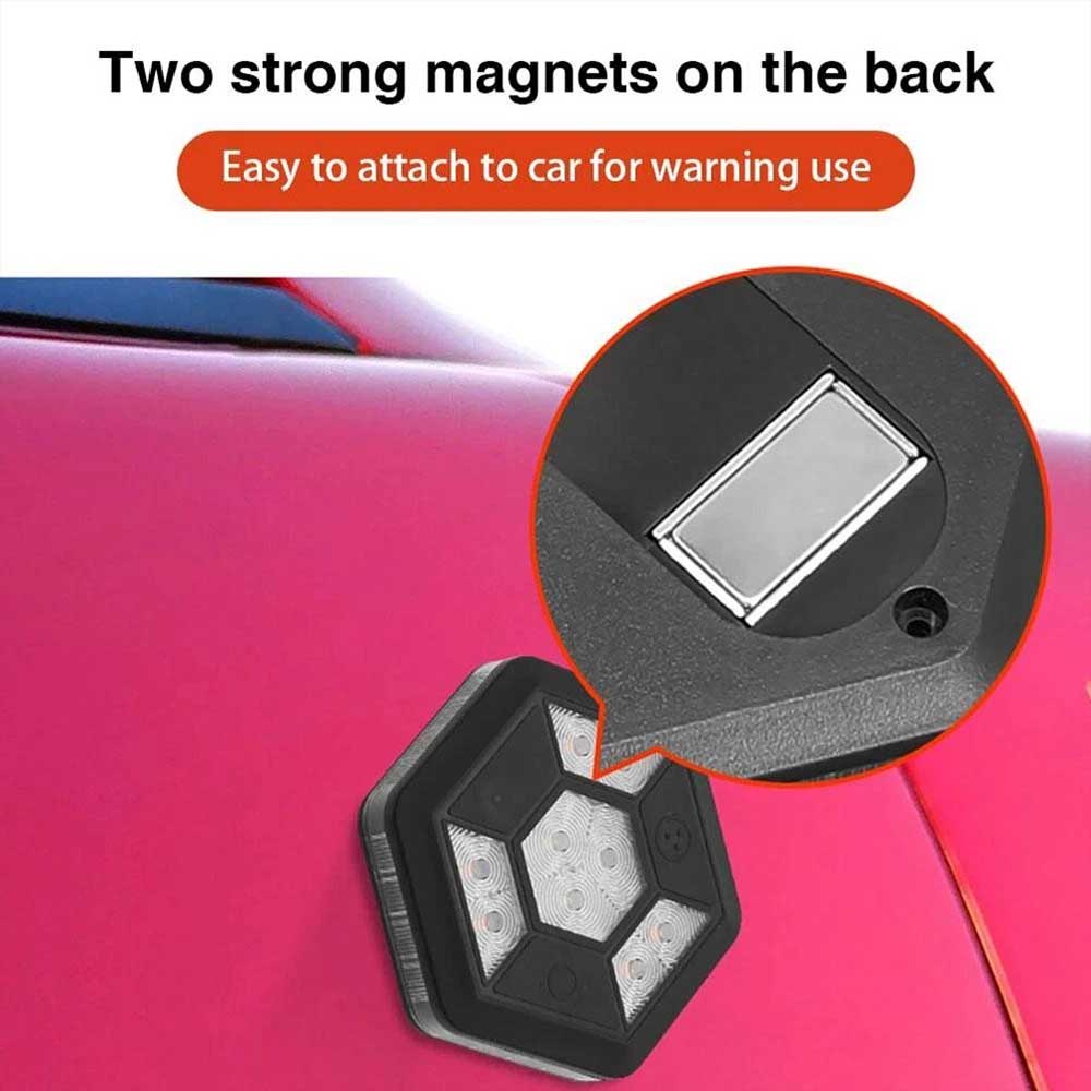 360° Rotating LED Magnetic Car Warning Light - Rechargeable Flashing Safety Beacon