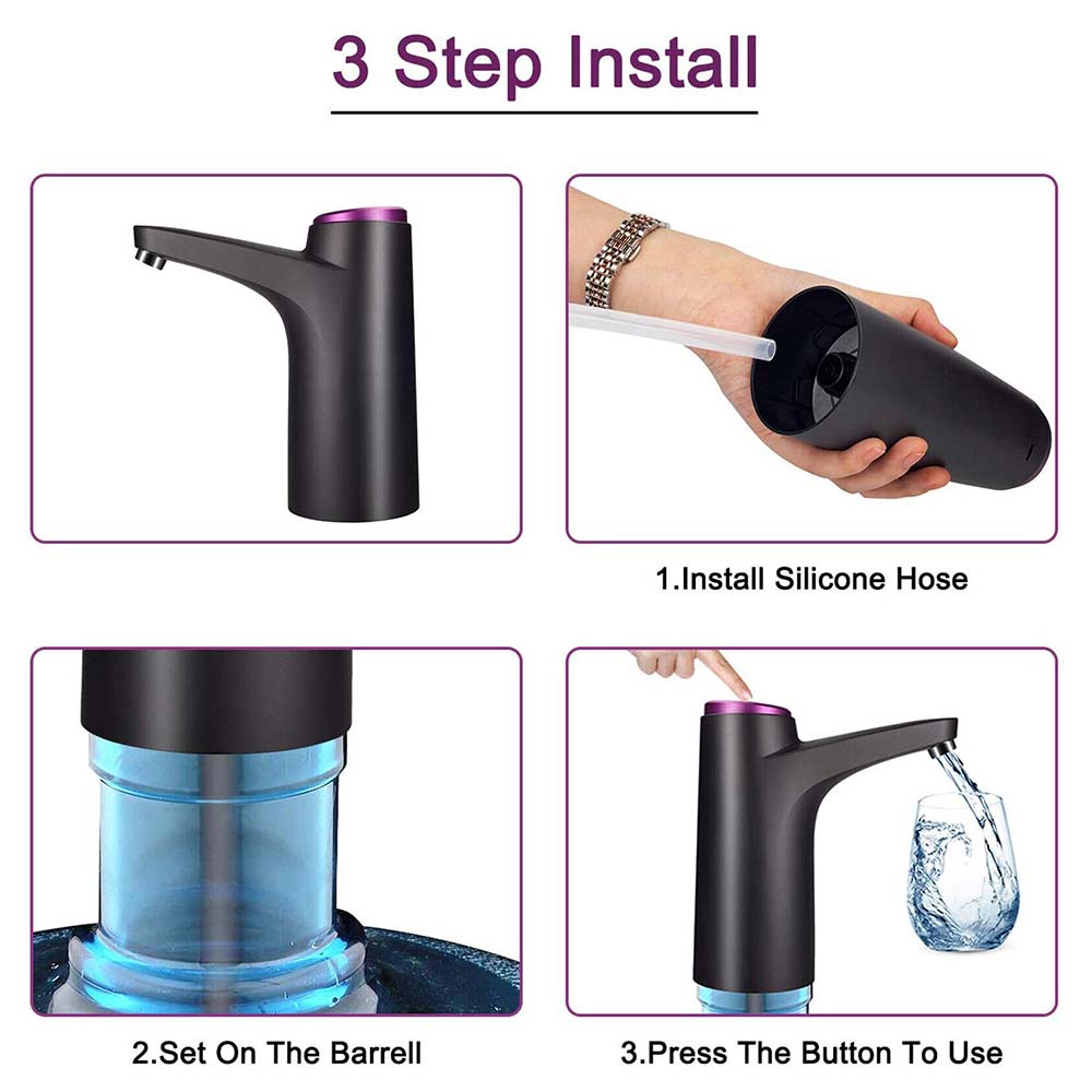 Automatic Water Bottle Pump Drinking Dispenser Electric USB Rechargeable TDS