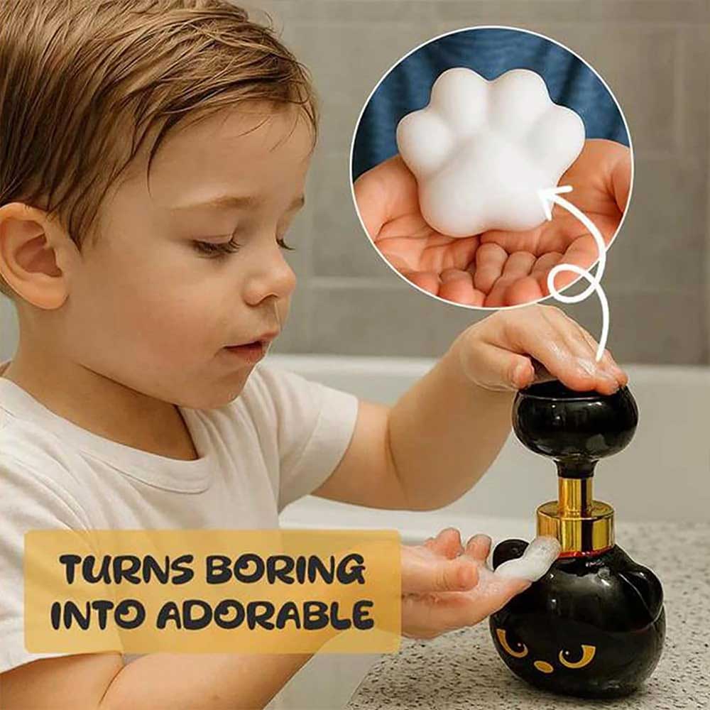 Magic Cat Paw Foam Soap Dispenser - Cute Halloween Hand Wash Dispenser with Refillable Bottle