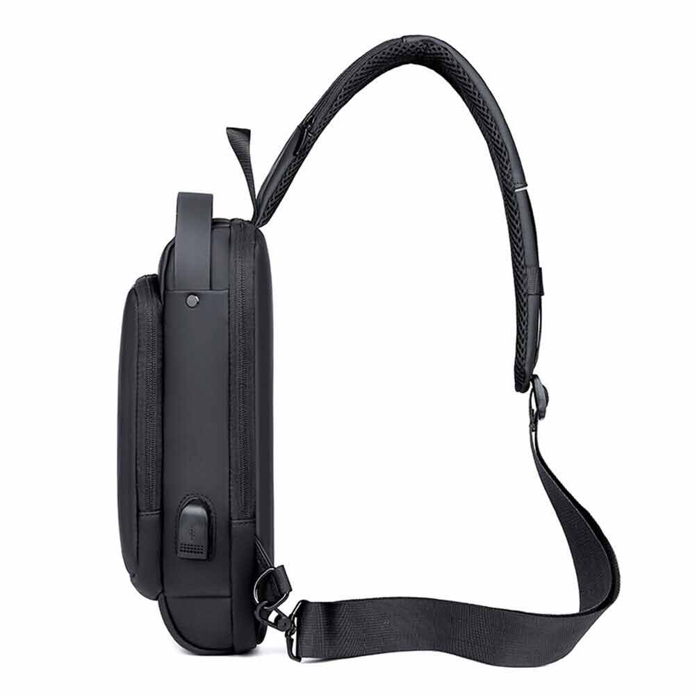 Men Sling Crossbody Bag Anti-theft Chest Shoulder Messenger Backpack USB Port