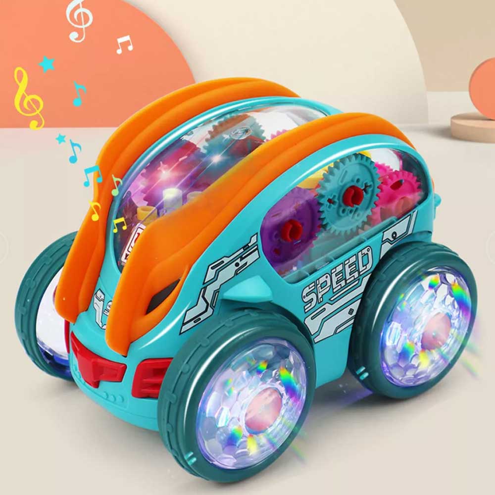 Speedlite Dynamic Gear Powered Car with Led Lights Light Up Toy Kids Xmas Gift