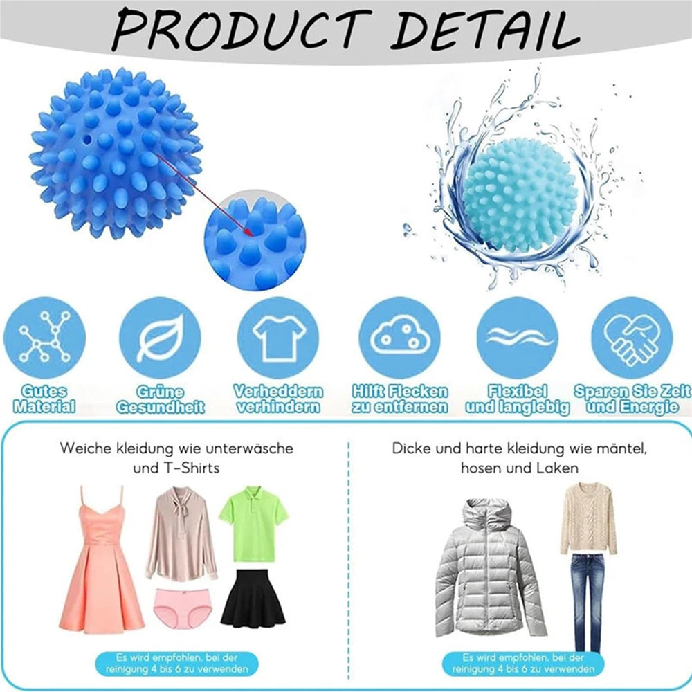 4-Pack Reusable Dryer Balls | Plastic Laundry Softener Balls for Washing Machine & Tumble Dryer