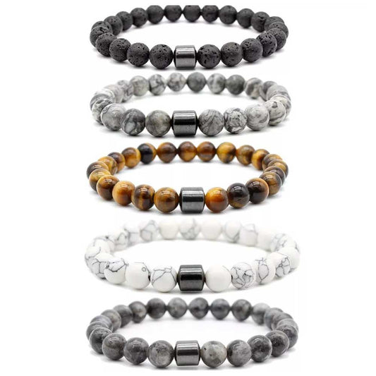 8mm Magnetic Anti-Smoking Bracelet – Natural Stone Cessation Aid for Positive Energy & Craving Relief