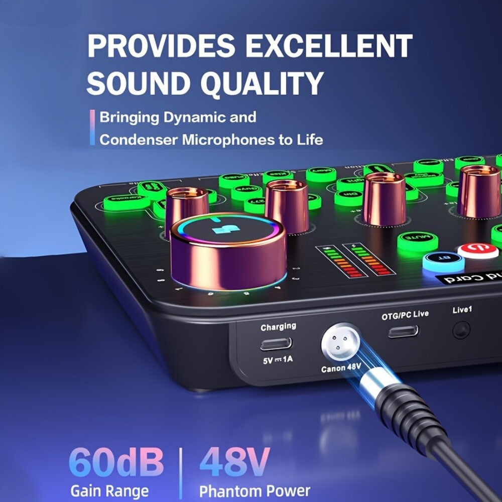 Professional Live Audio Mixer with DJ Mixer Live Sound Effects & Voice Changer