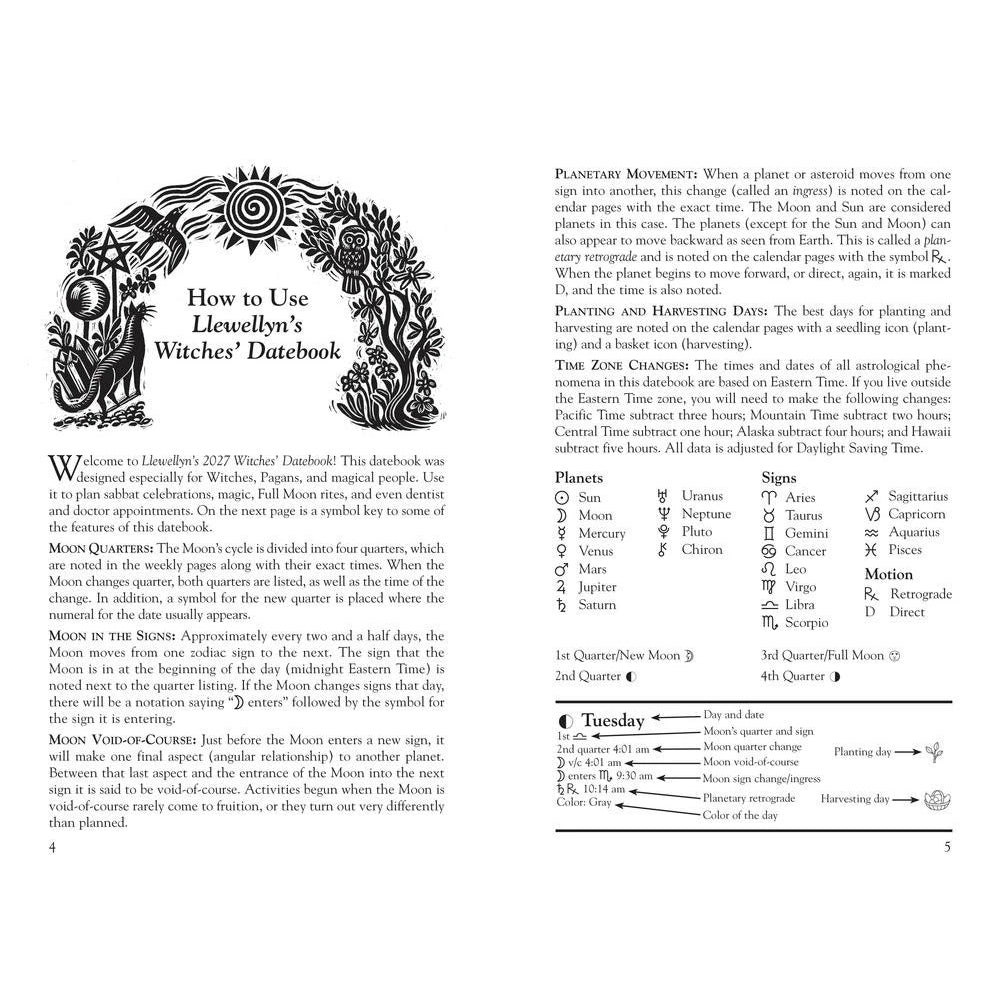 2027 Witches' Themed Journal – Spiral Bound Datebook for Note-Taking & Gifts