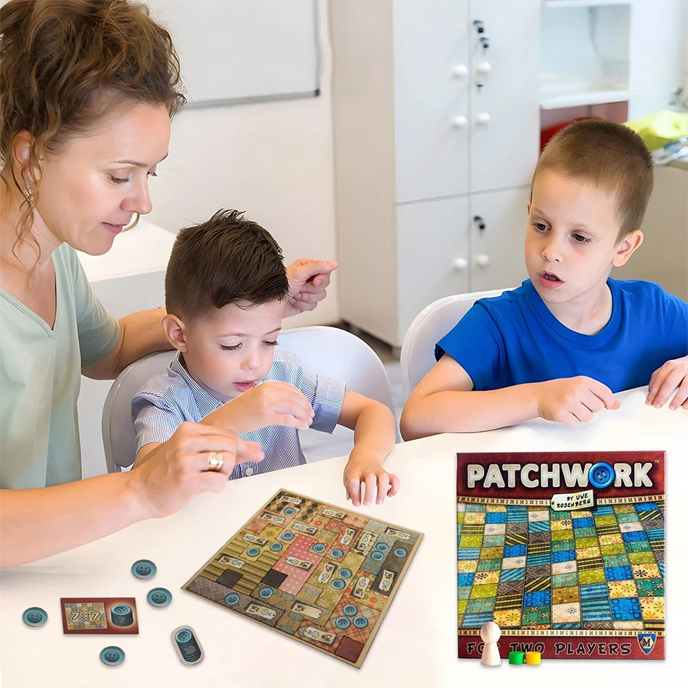 Patchwork Quilt Making Board Game for 2 Players | Strategy Puzzle Game for Families Christmas Gift
