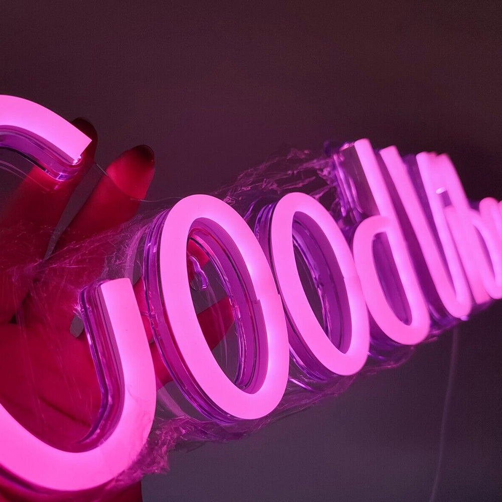 Good Vibes Neon Signs Neon Light for Décor Pink Light Bedroom Beer Bar Pub Hotel