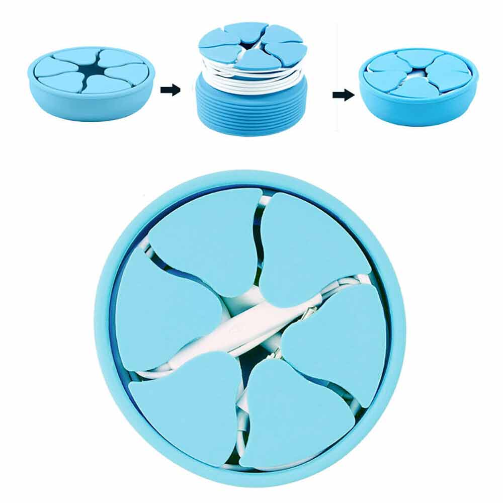 Silicone Stretch 5PO Case Mini Earphone Holder Earbud Storage Winder Carrying