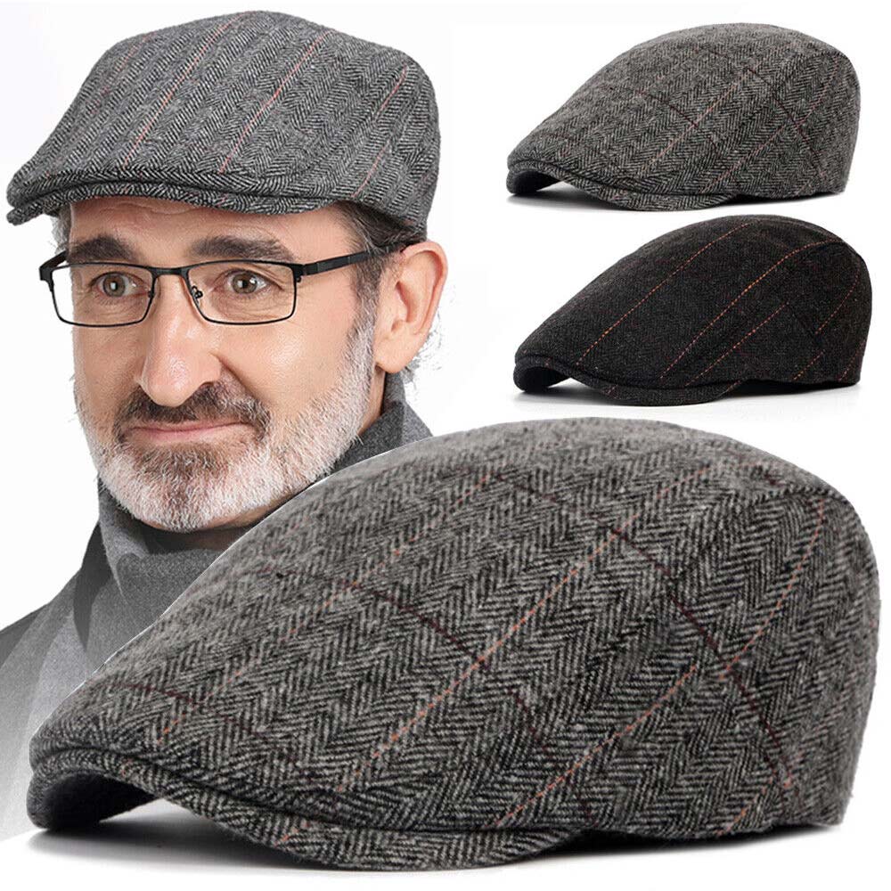 Mens Newsboy Gatsby Cap Ivy Hat Cabbie Golf Driving Flat Duckbill Beret Beanie