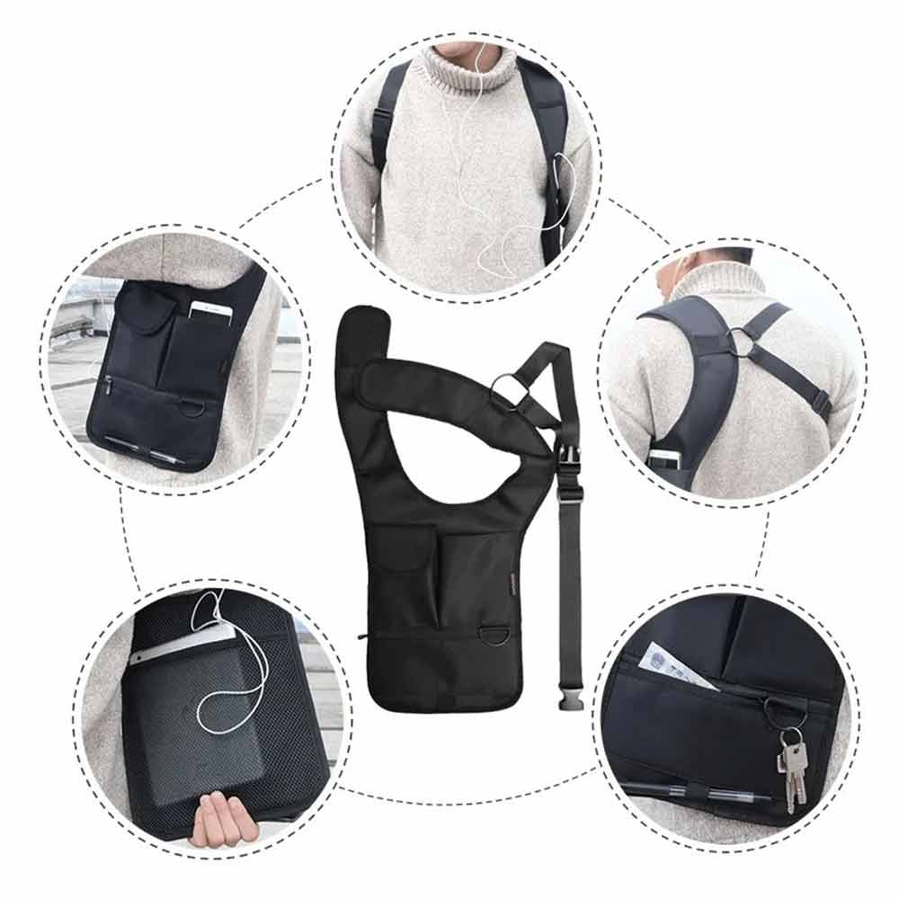 Anti-Pry Hidden Underarm Bag – Inspector Leather Case, Tablet & Card Holder for Men & Women