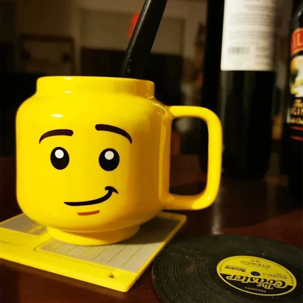 Funny Ceramic Cup Lego Mug Smiling Expression Face Cartoon Coffee Milk Tea 250ml