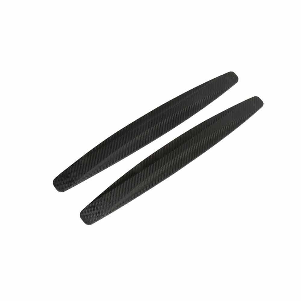 2PCS Unique Black Strip Bumper Corner Protector Guard Car Carbon Fiber Anti-rub